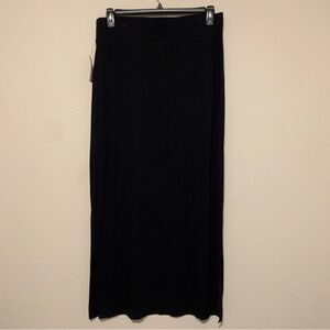 a.n.a Black Maxi Skirt for Women Large Lightweight Split Goth NWT